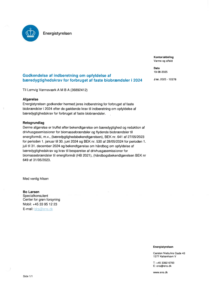 Fjernvarmedeklaration for 2021